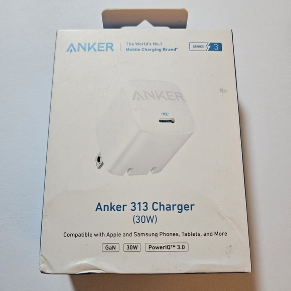 ANKER 313 Folding Fast-Charging Charger: USB-C 30W, GaN, PowerIQ 3.0 - WHITE - Picture 3 of 7